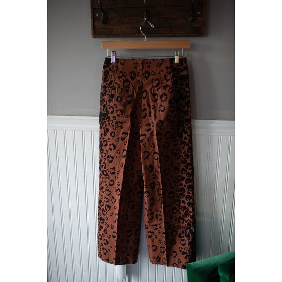 Anthropologie Maeve the Colette Wide-Leg Crop Pants Leopard 29 - Picture 6 of 7